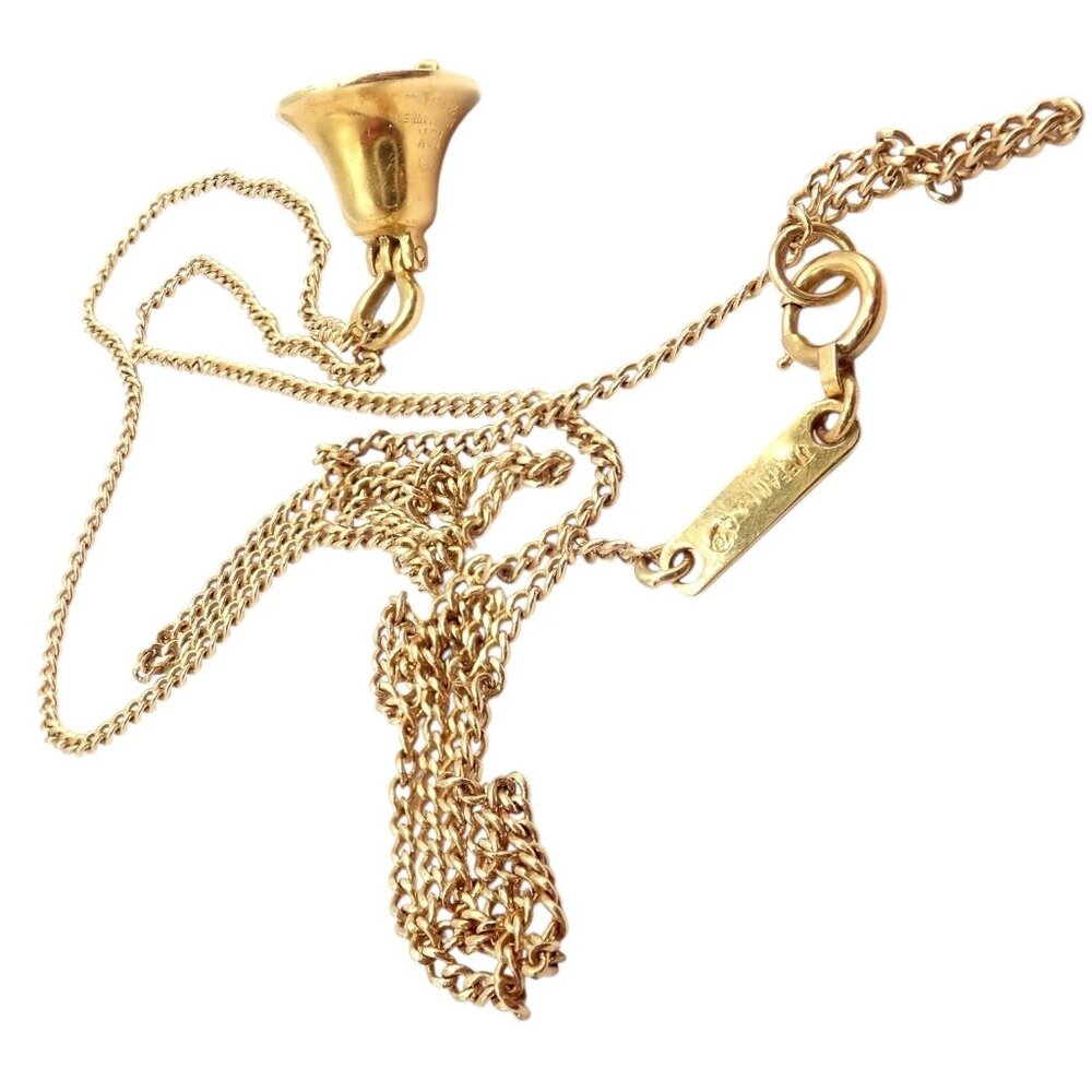 Rare! Tiffany & Co Ralph Lauren 18k Yellow Gold Nautical Bell Pendant Necklace - Picture 12 of 16